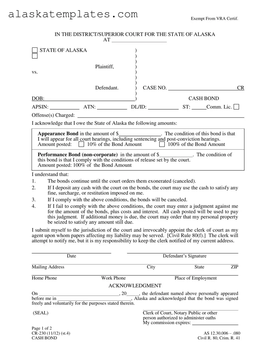 Fill in Your Alaska Cr 230 Form