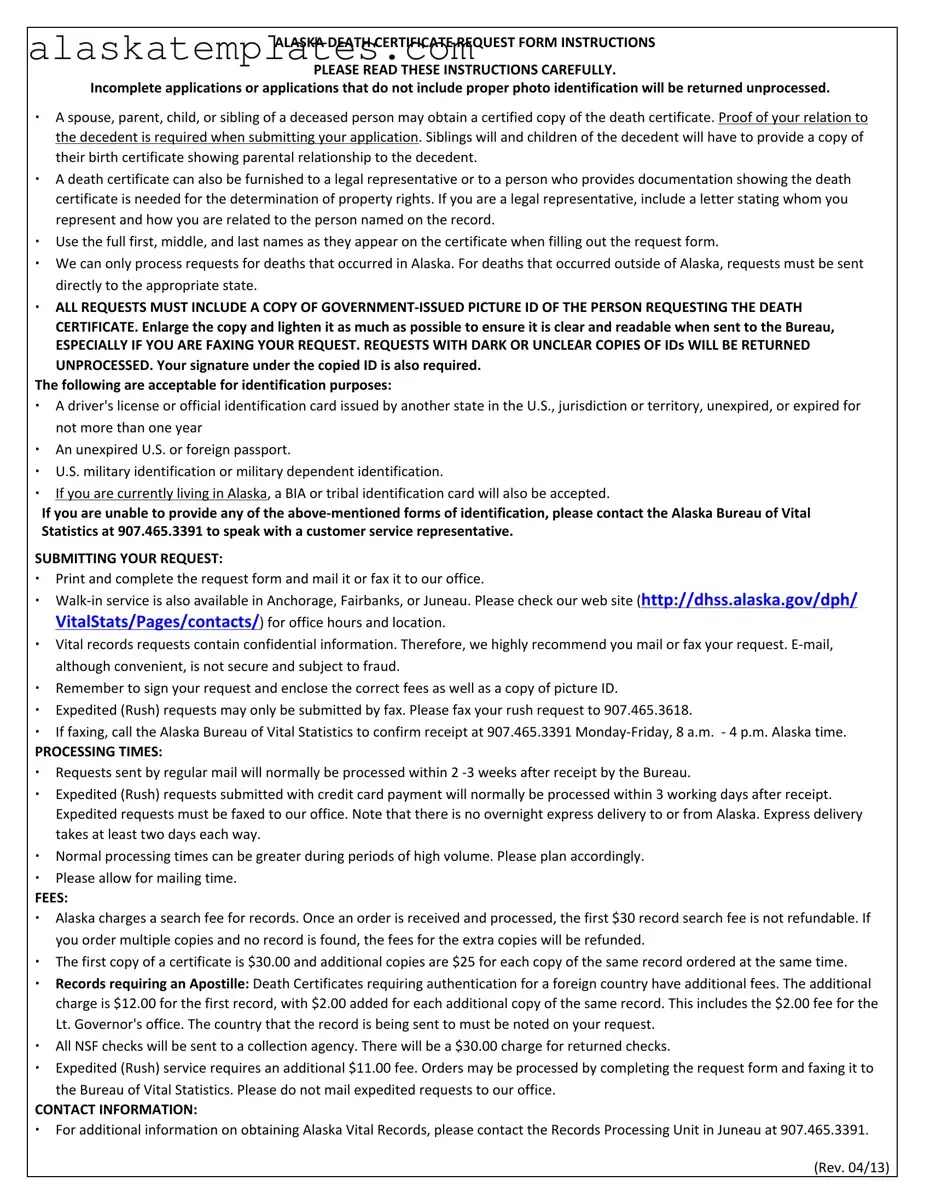 Fill in Your Alaska Death Certificate Form