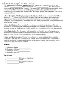 Free Alaska Non-compete Agreement Form