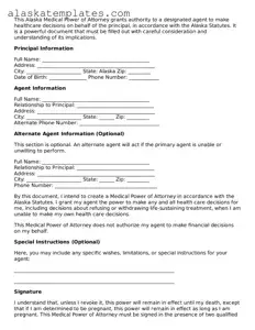 Free Alaska Medical Power of Attorney Form