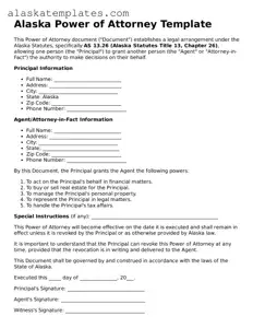 Free Alaska Power of Attorney Form