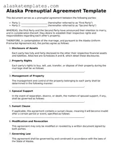 Free Alaska Prenuptial Agreement Form